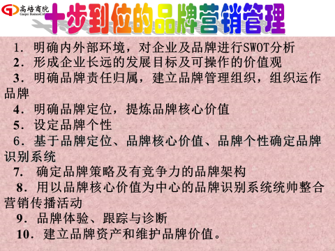 商界精英实战赢利系统之品牌系统核心课程《企业品牌管理》