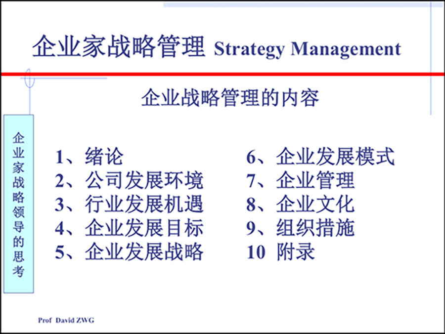 商界精英实战赢利系统之战略系统核心课程《企业家战略管理》